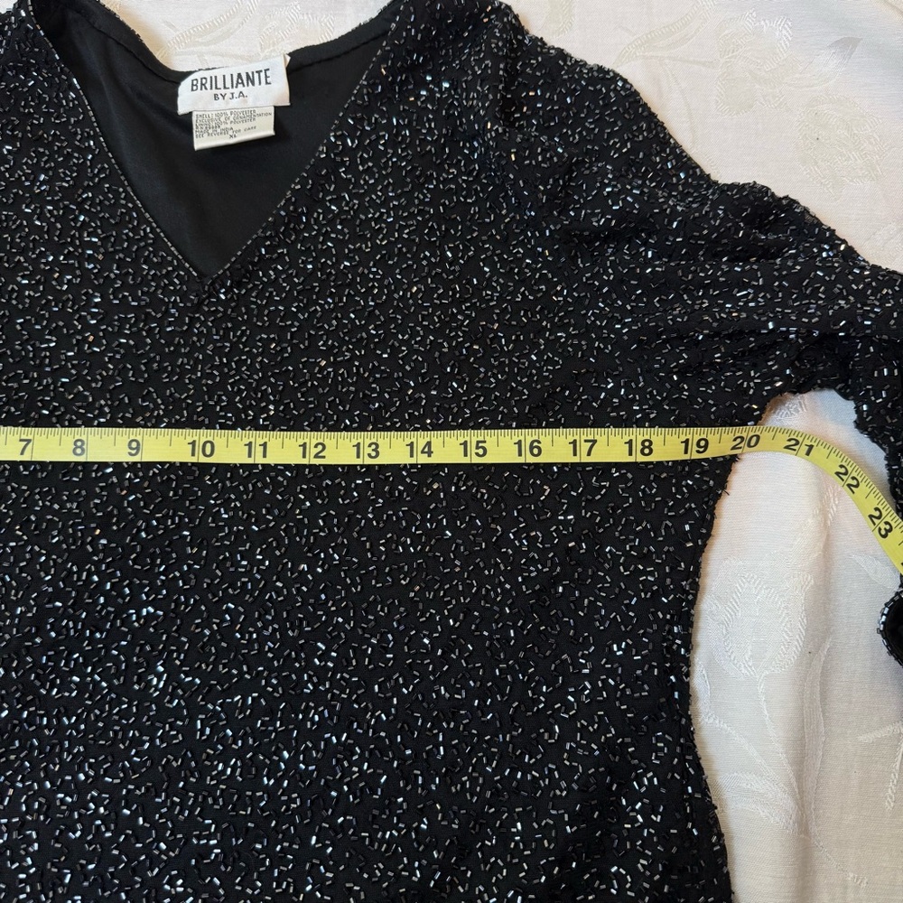 BRILLIANTE by J.A. Black Women's Embellishment Blouse Beads Lined sz XL Occasion - Picture 10 of 11